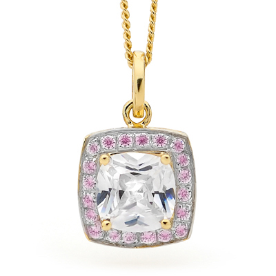 Pink White Zirconia Pendant