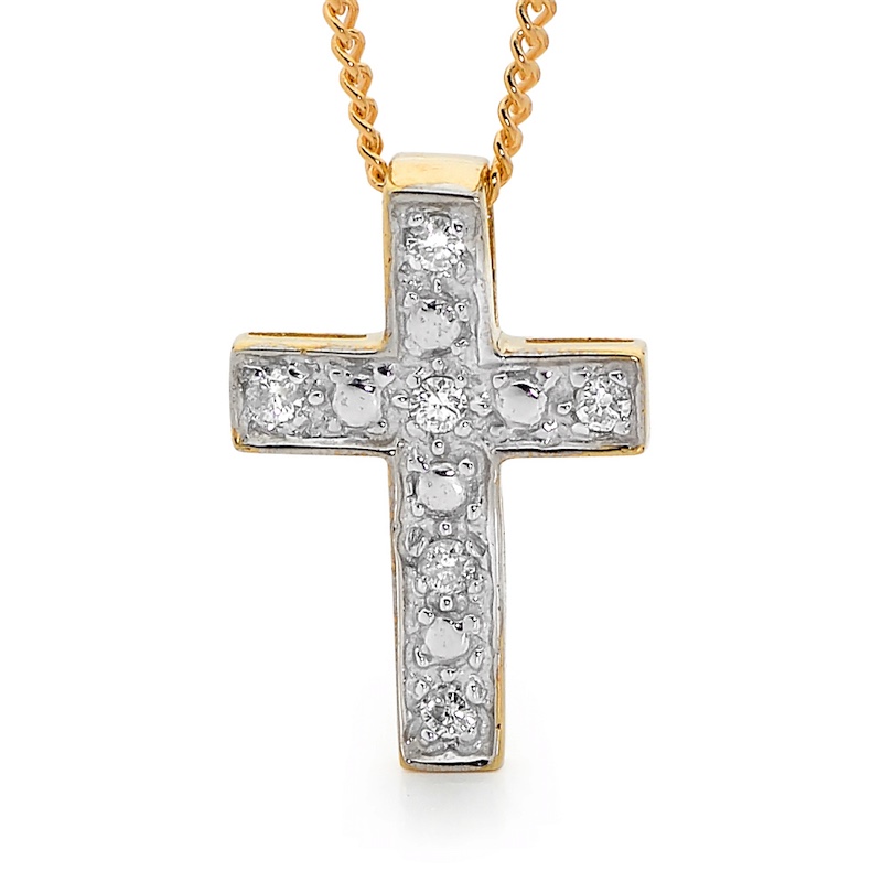 Diamond Set Cross Pendant - TDW 0.06 Carat