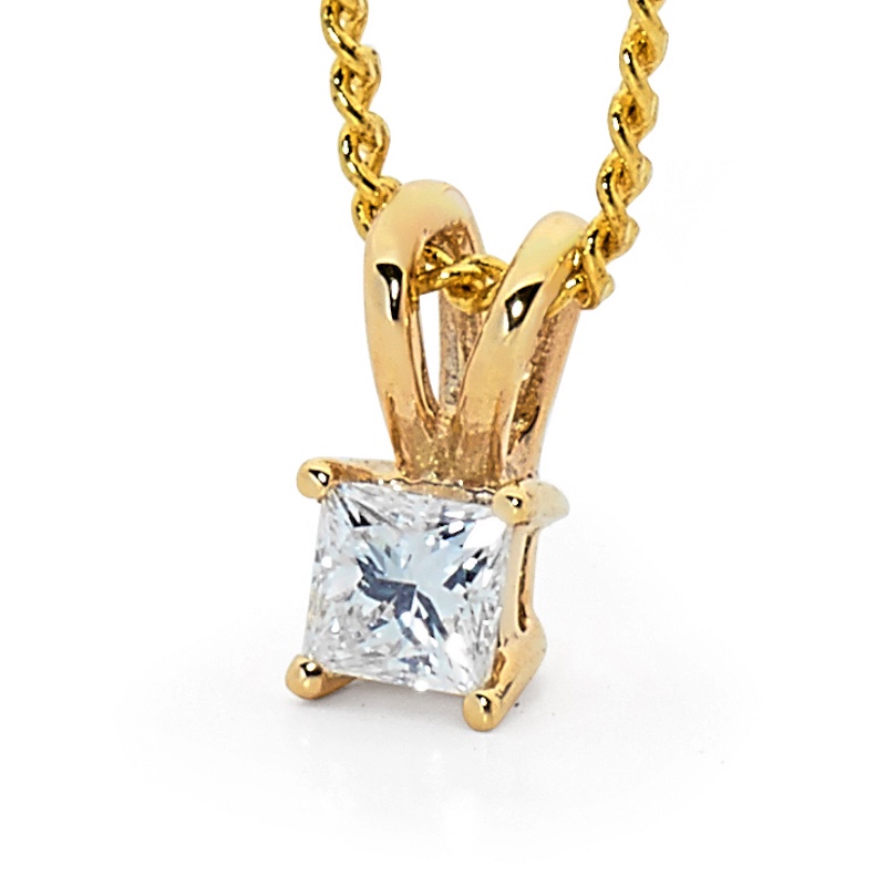 Princess Cut Diamond Pendant 0.18 Carat