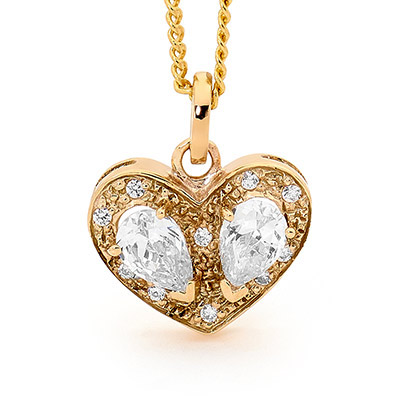 Sparkling Heart of Zirconia Pendant