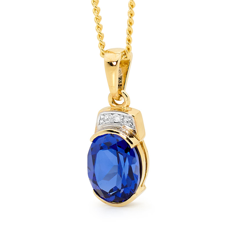 Classic Created Sapphire Pendant