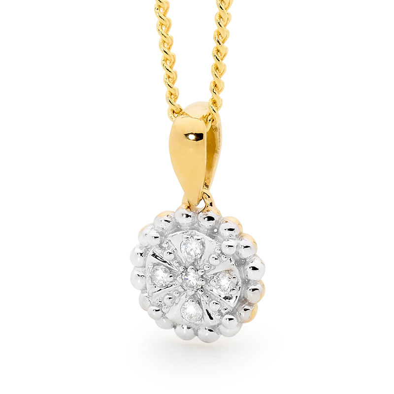 Diamond Encrusted Floral Pendant