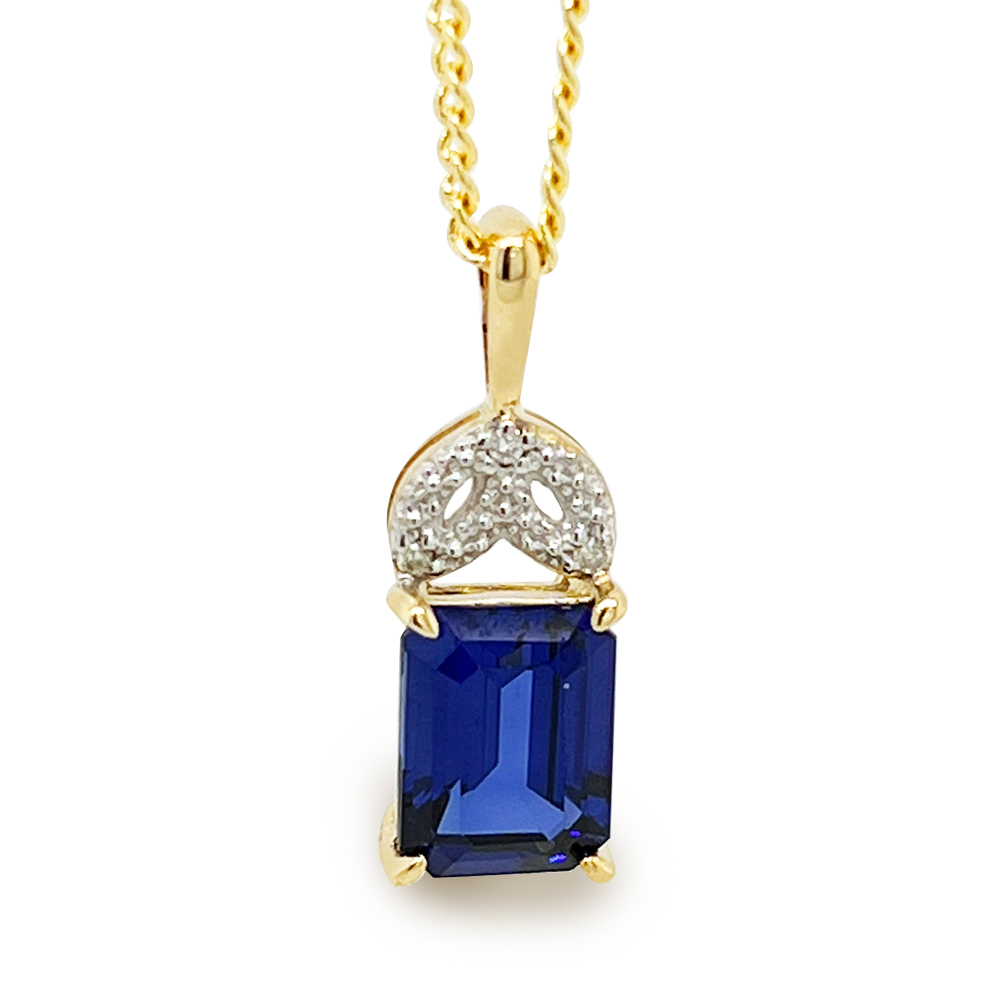 Created Sapphire Dress Pendant