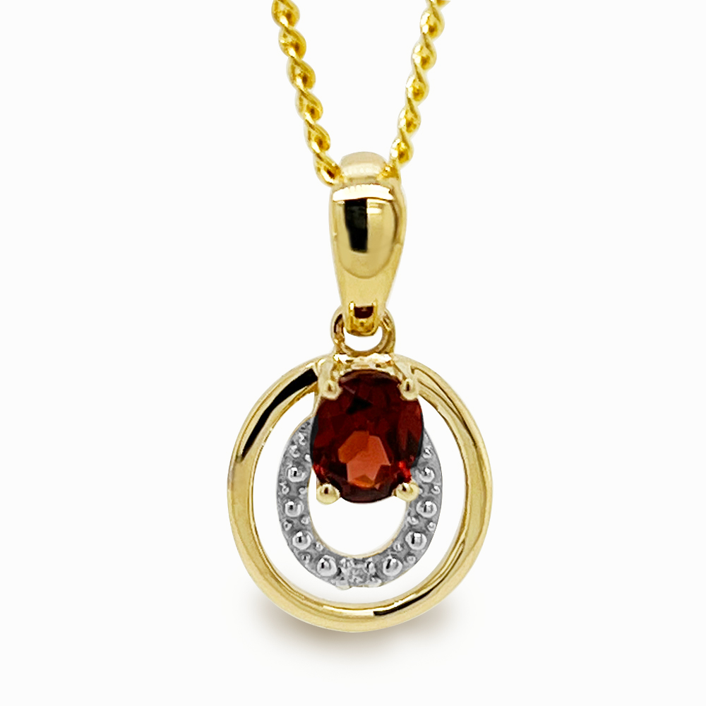 Garnet and Diamond Pendant