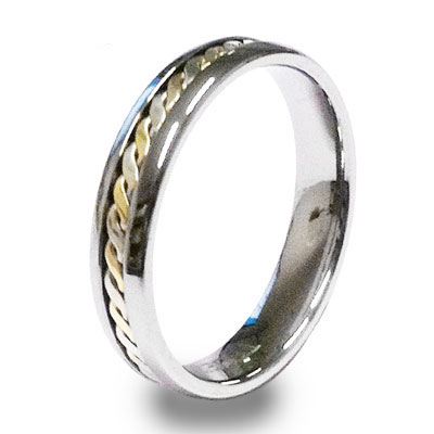 Trueman Tungsten Ring With Gold Inlay - Size P