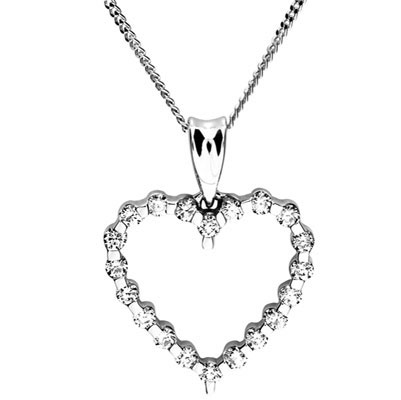 Diamond Platinum Heart Pendant