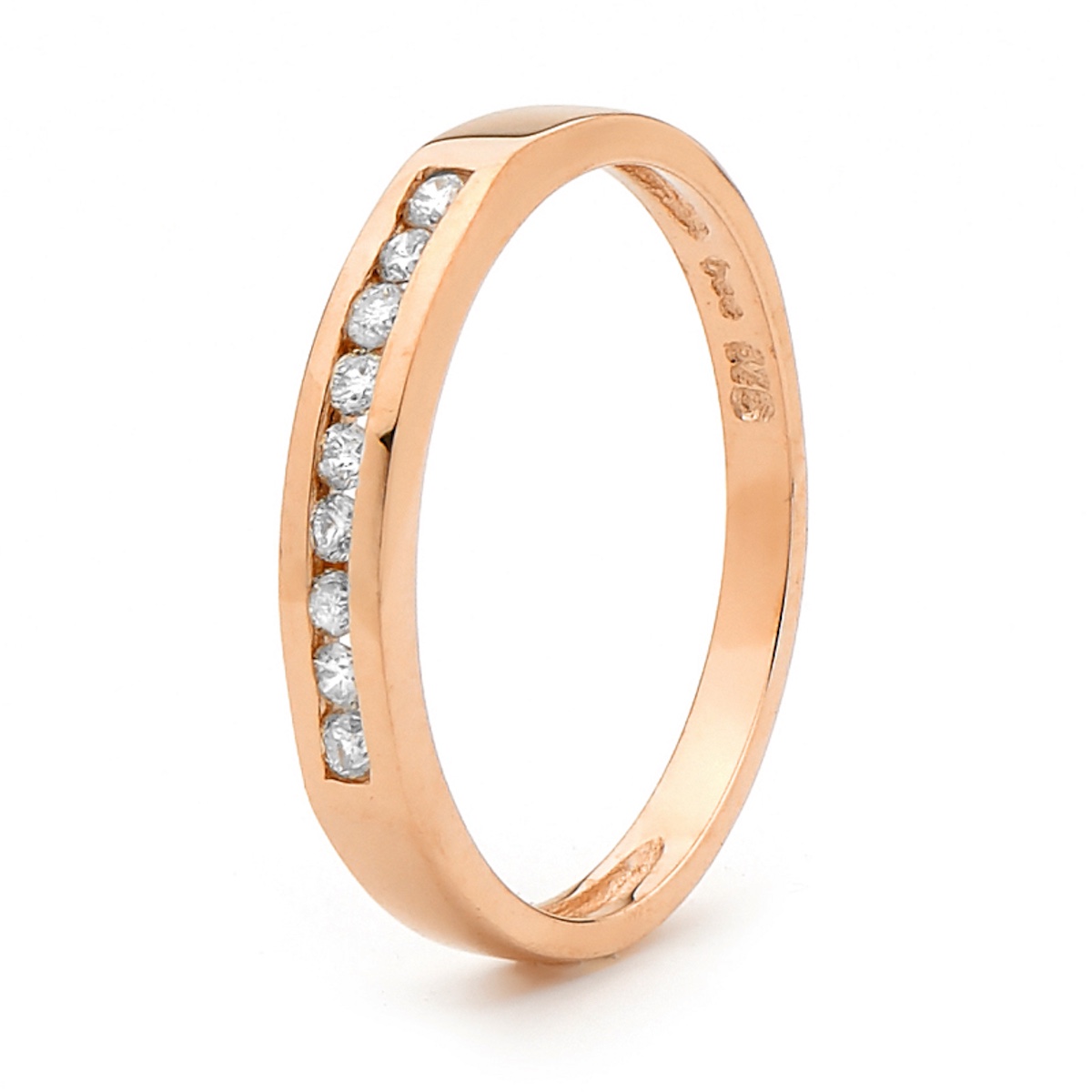 Nine Diamond eternity ring in 9 ct Rose gold