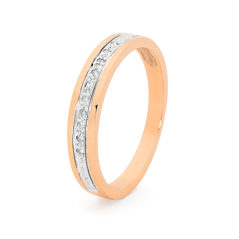 Rose Gold Wedding Ring with Diamonds