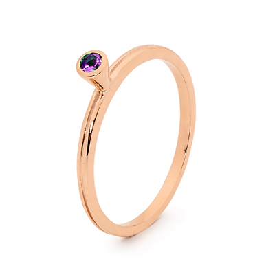 Mix &amp; Match Rose Gold Ring with Amethyst