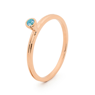 Mix & Match Rose Gold Ring with Blue Topaz