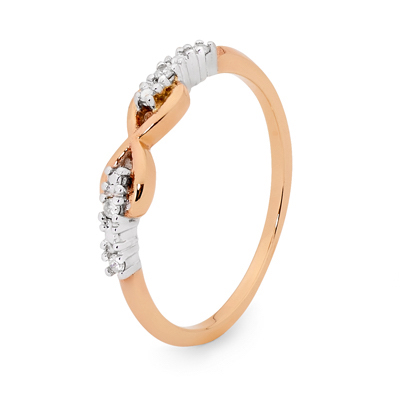 Rose Gold Infinity Ring with Diamonds