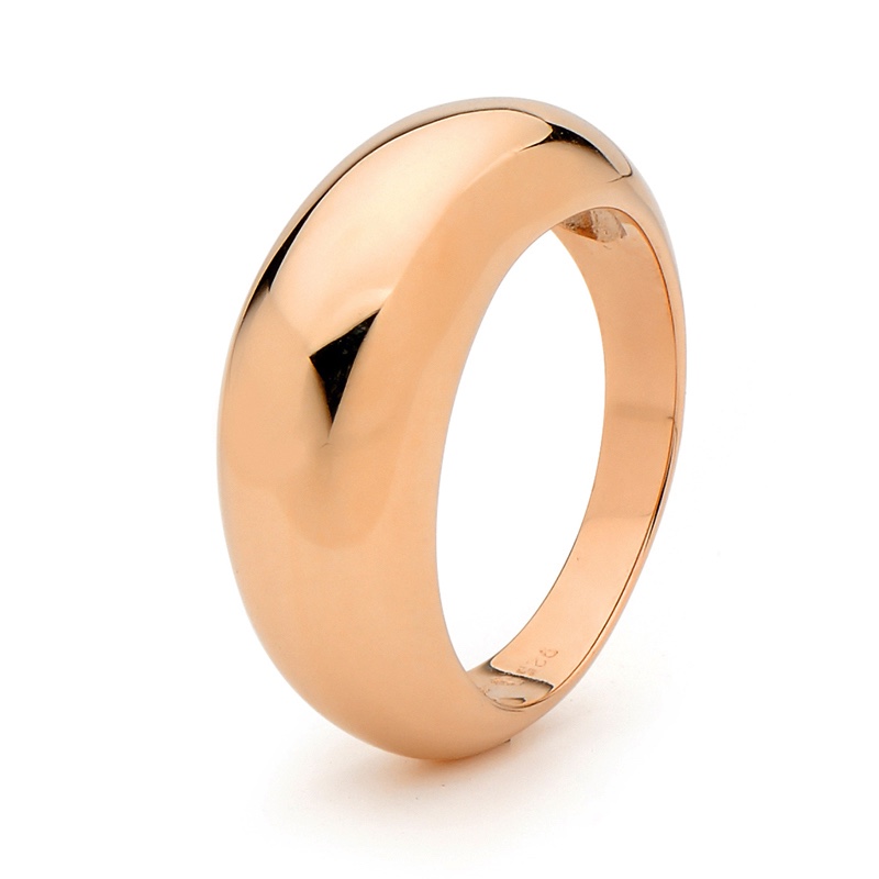 Gold Ring - Tall Dome - Rose Gold