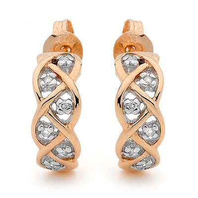 Rose Gold and Diamond Earrings "Dream weaver"