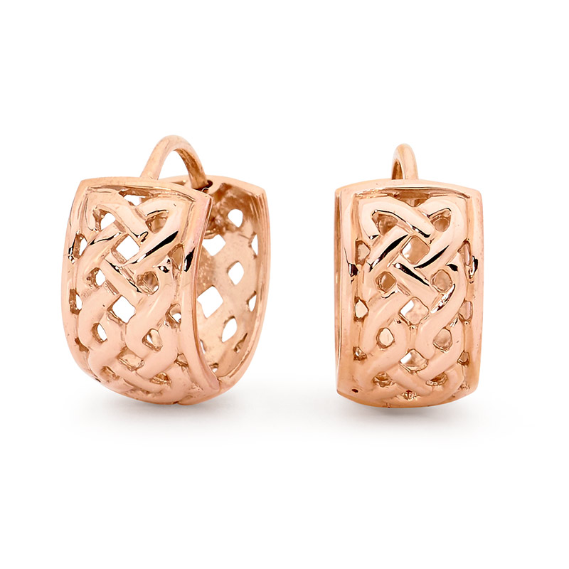 Antique Style Rose Gold Huggie Earrings