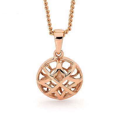 Rose Gold Basket Weave Pendant