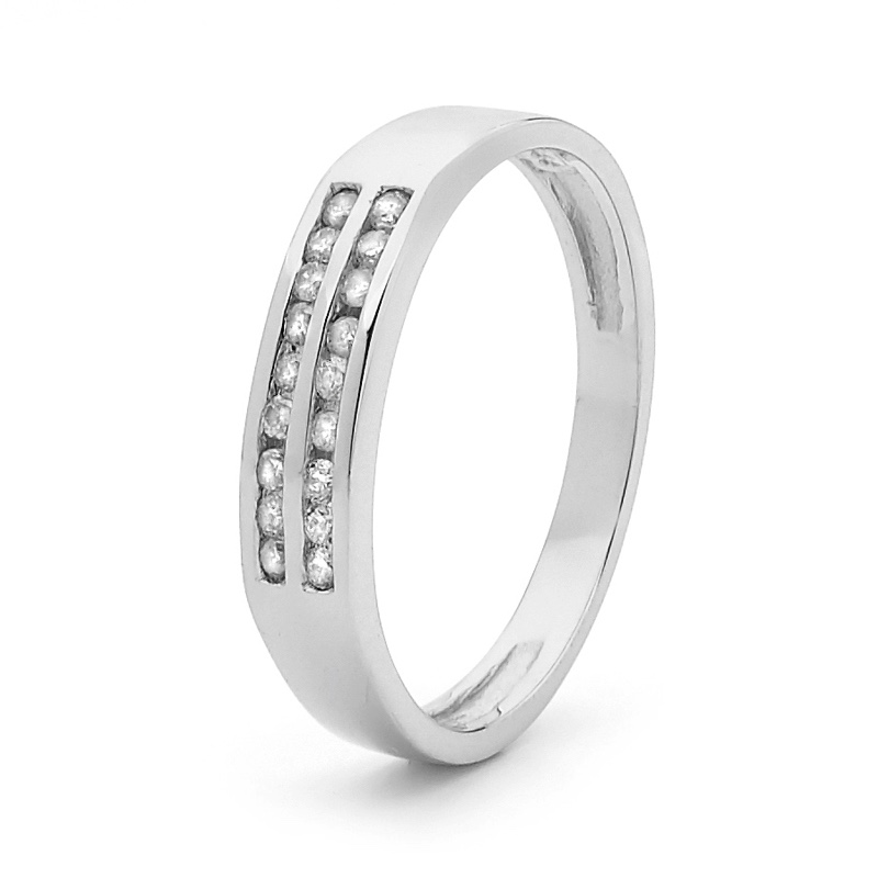 White Gold 2 row Diamond Anniversary Ring