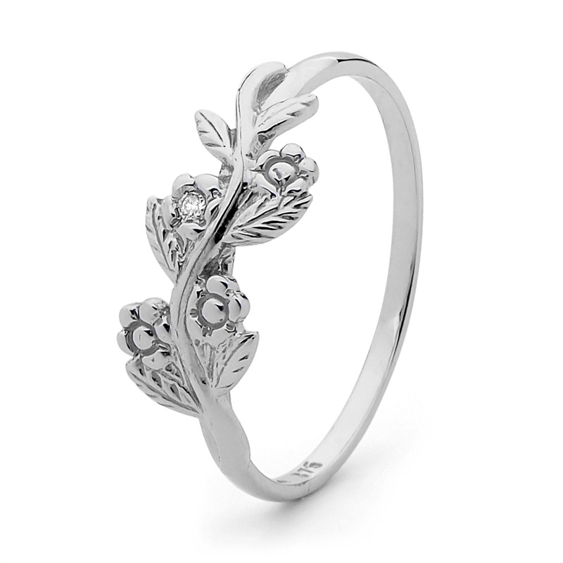 White Gold Forget Me Not Ring