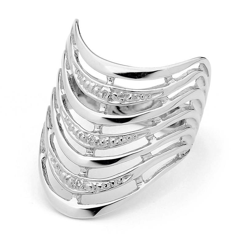 White Gold Seven Wishes Ring with Diamonds