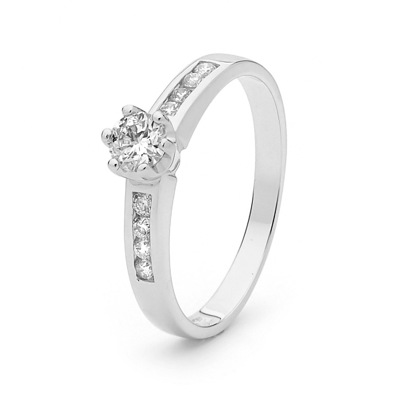 White Gold Engagement Ring - 0.46 Carat - June