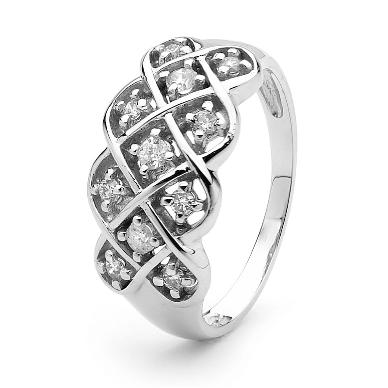 The Triple Row White Gold Dreamweaver Ring