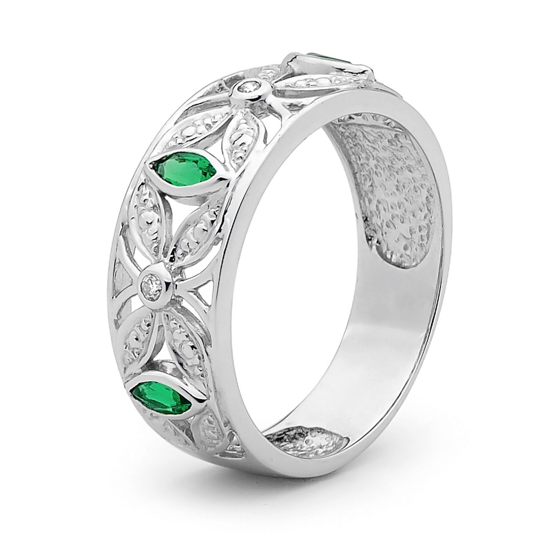 Emerald and Diamond Dress Ring