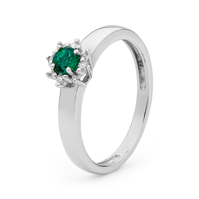 Emerald and Diamond Dress Ring