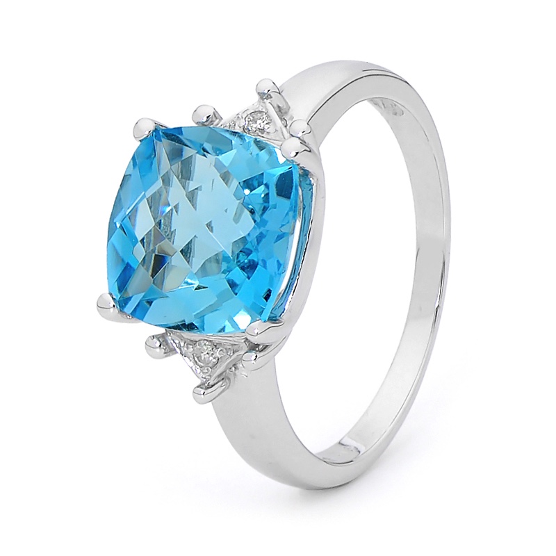 Blue Topaz and Diamond Dress Ring