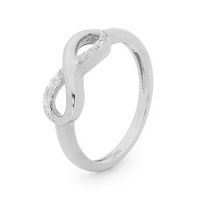 White Gold Infinity Ring with Diamonds