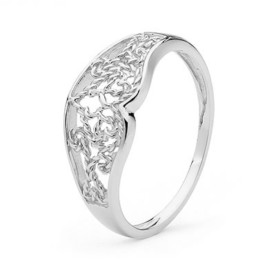 White Gold Filigree Ring