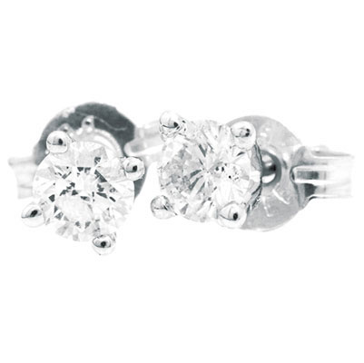 White Gold Diamond Studs - 0.20 Carat (TDW)