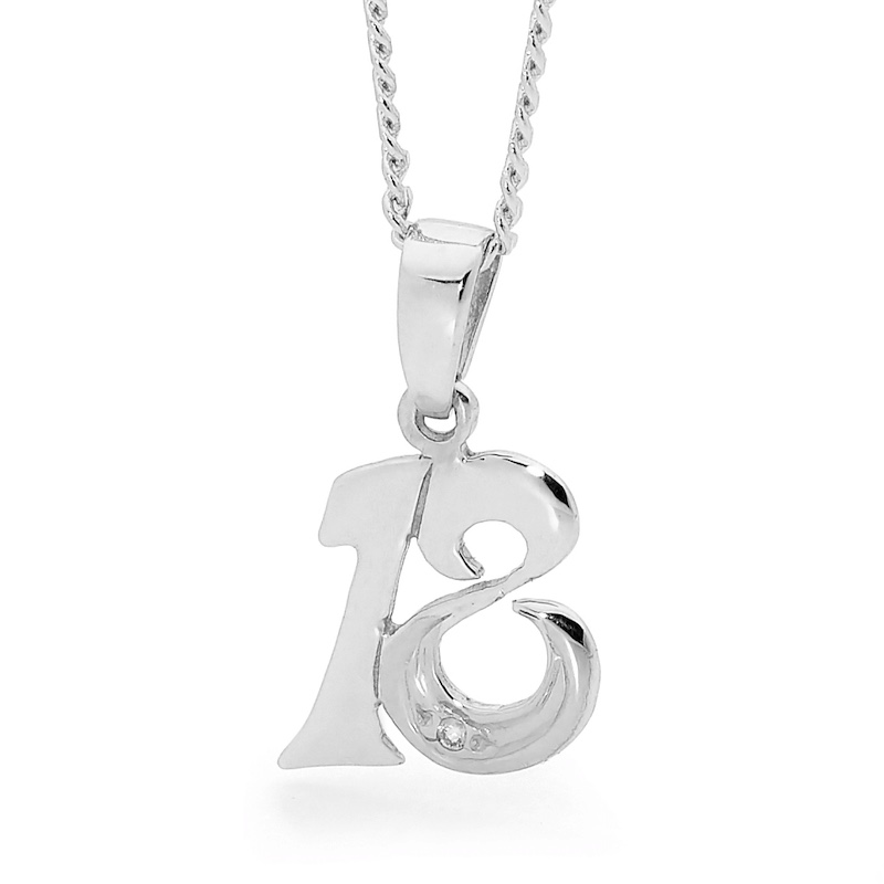 Diamond Set Pendant - 18th. Birthday