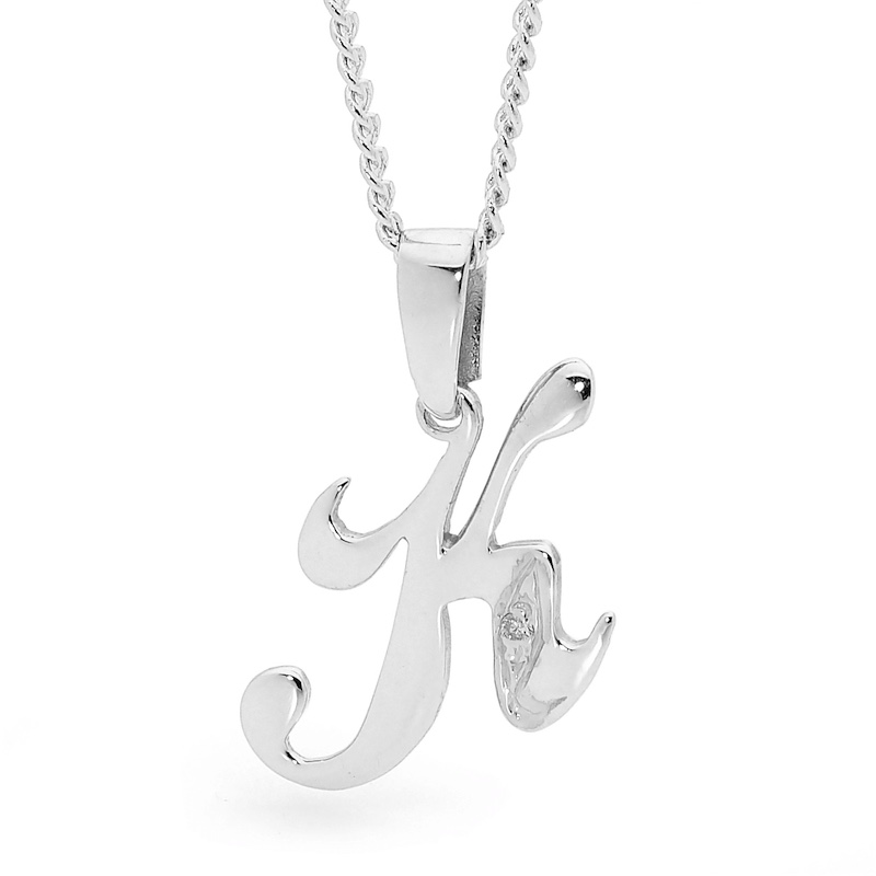 Diamond Set Script Initial K