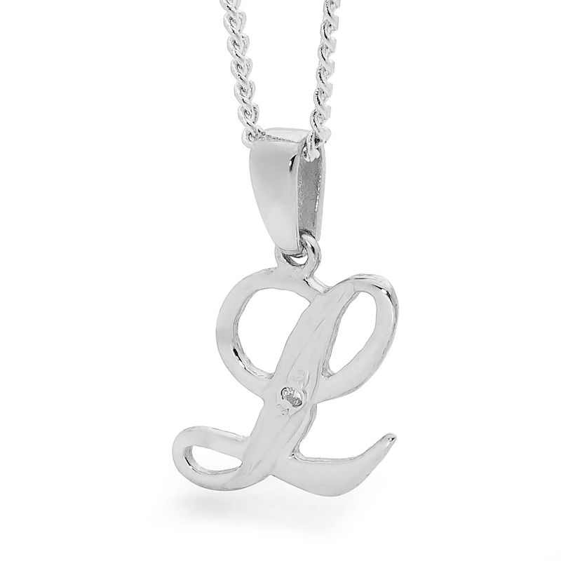 Diamond Set Script Initial L