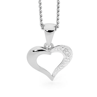 White Gold Diamond Set Heart Pendant