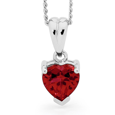 Heart Ruby Pendant &quot;White Gold&quot;