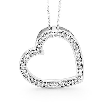 42 Diamond White Gold Love heart