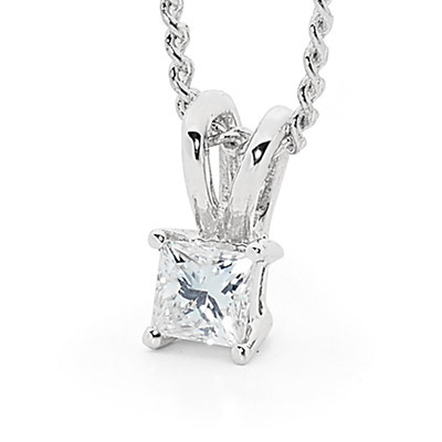 Princess Cut Diamond Pendant - 0.10 Carat