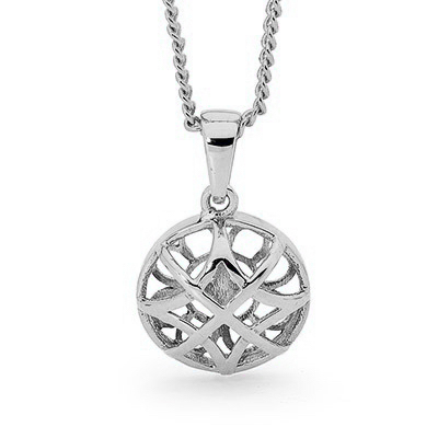 White Gold Basket Weave Pendant